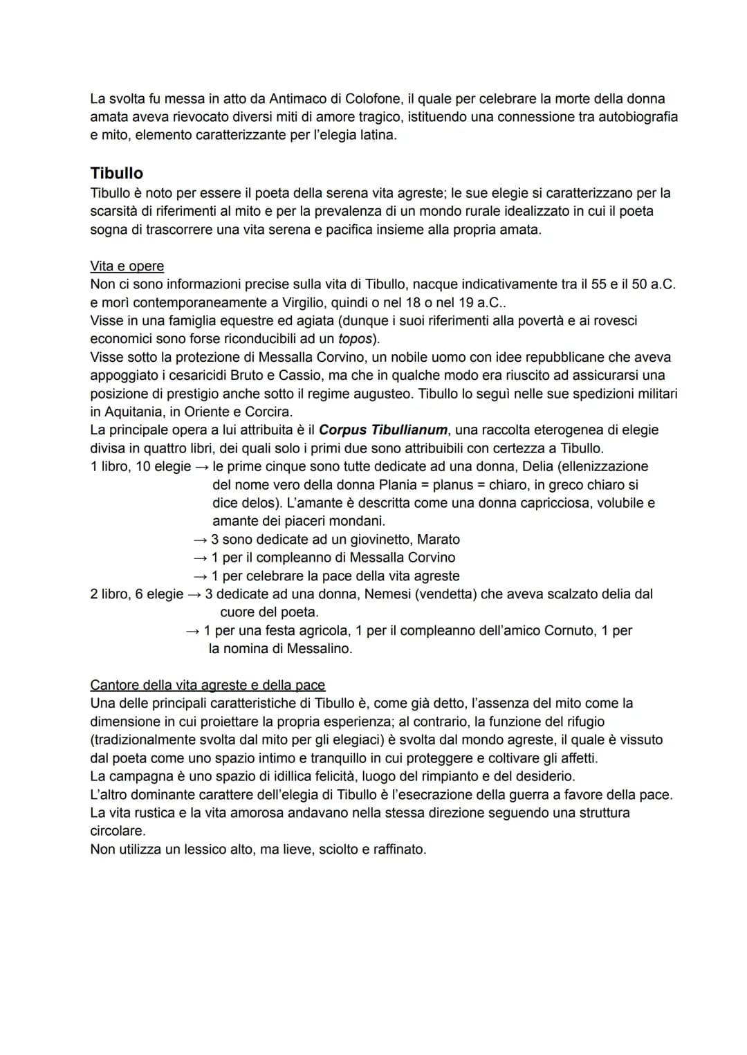 L'elegia
Caratteristiche generali
-L'elegia prende il nome dai distici elegiaci (formati da un esametro e un pentametro) con cui
venivano sc