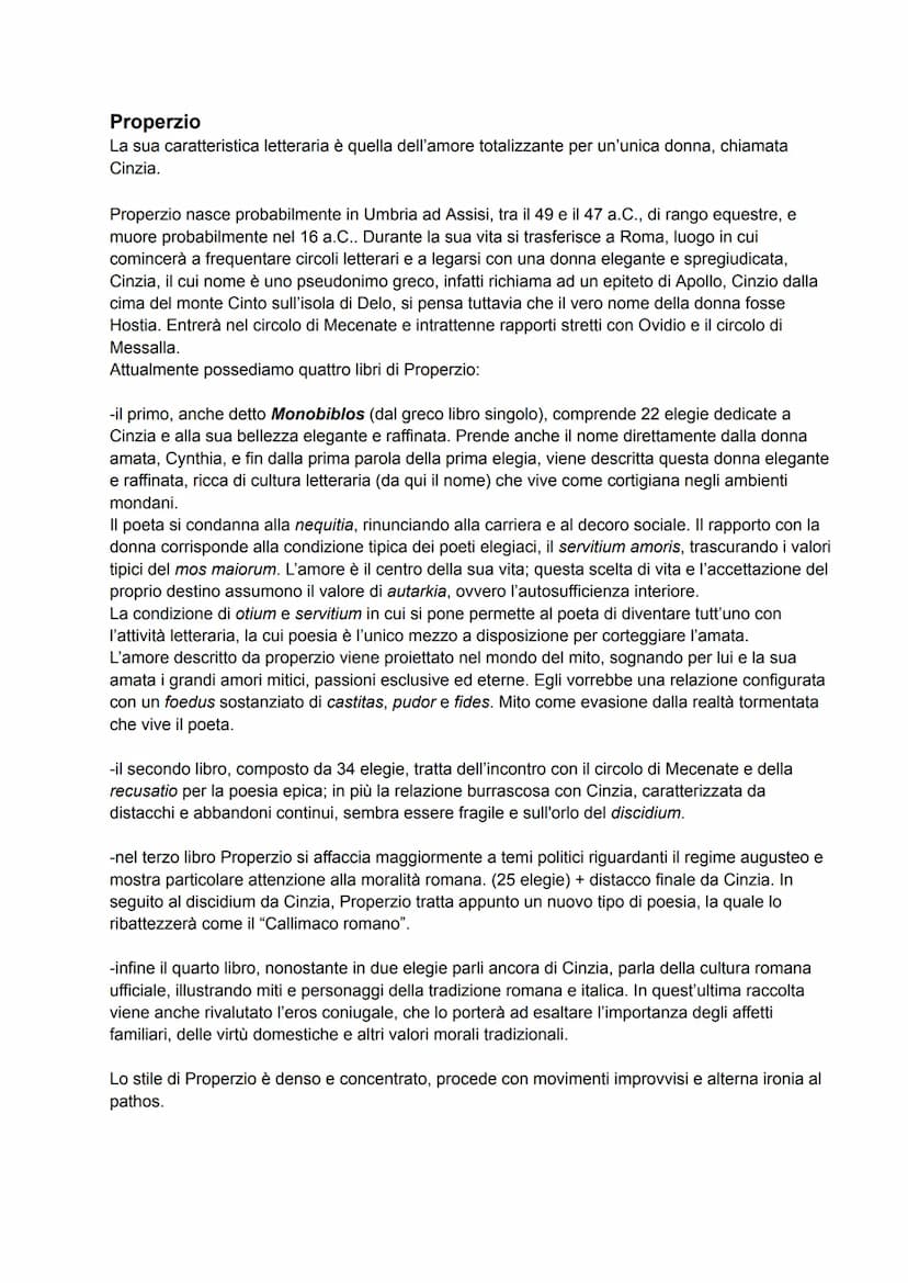 L'elegia
Caratteristiche generali
-L'elegia prende il nome dai distici elegiaci (formati da un esametro e un pentametro) con cui
venivano sc