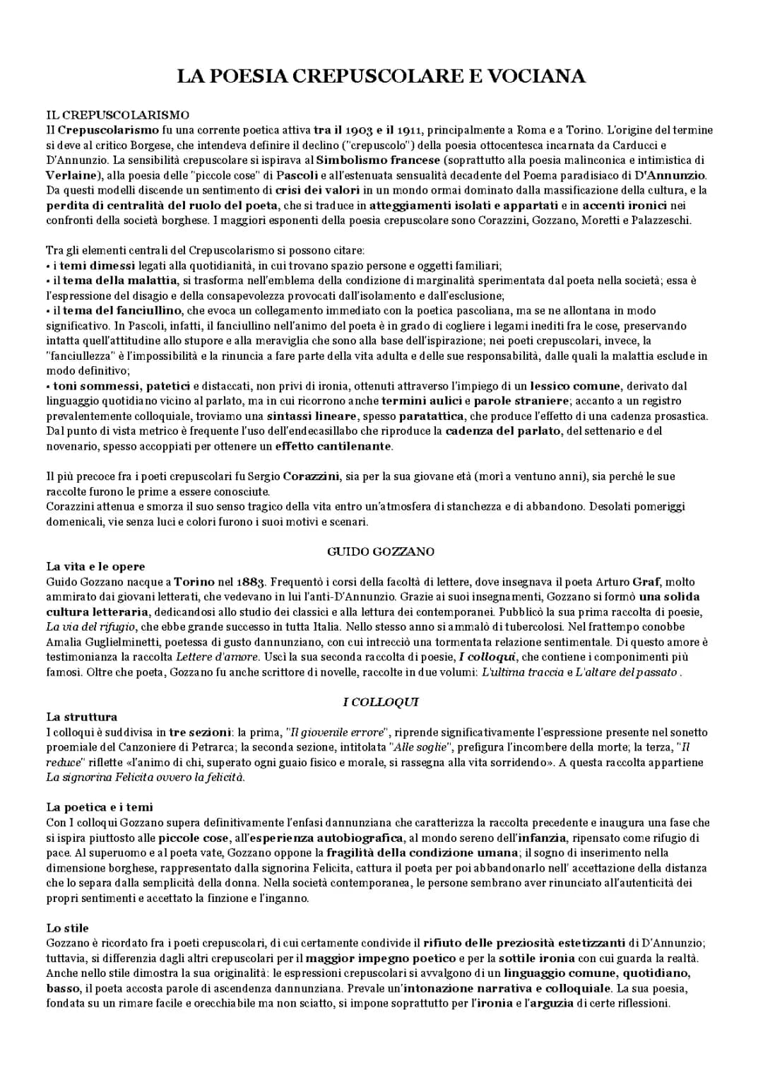 La poesia crepuscolare, Guido Gozzano e I colloqui