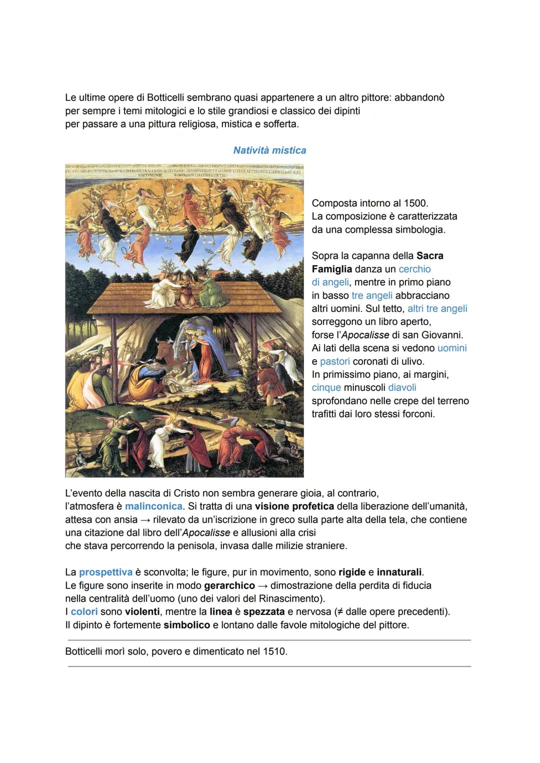 BOTTICELLI
L'artista
Alessandro Filipepi, noto come Sandro Botticelli, incarna la nuova figura di artista
del Rinascimento maturo.
Botticell