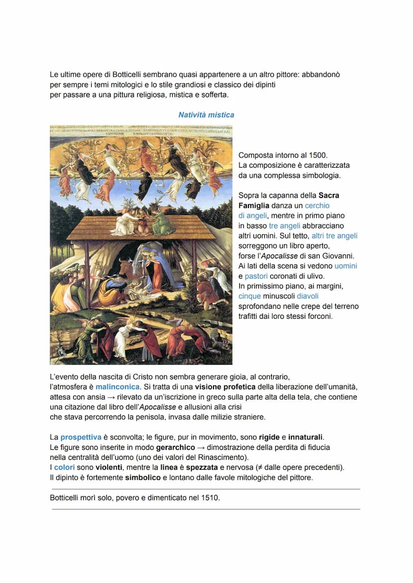 BOTTICELLI
L'artista
Alessandro Filipepi, noto come Sandro Botticelli, incarna la nuova figura di artista
del Rinascimento maturo.
Botticell