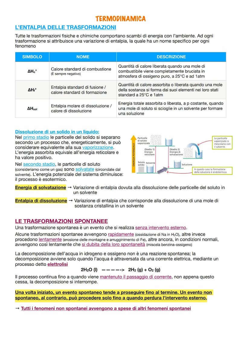 TERMODINAMICA
Tutte le trasformazioni fisiche e chimiche comportano spesso delle variazioni di
energia, in particolare dell'energia interna 
