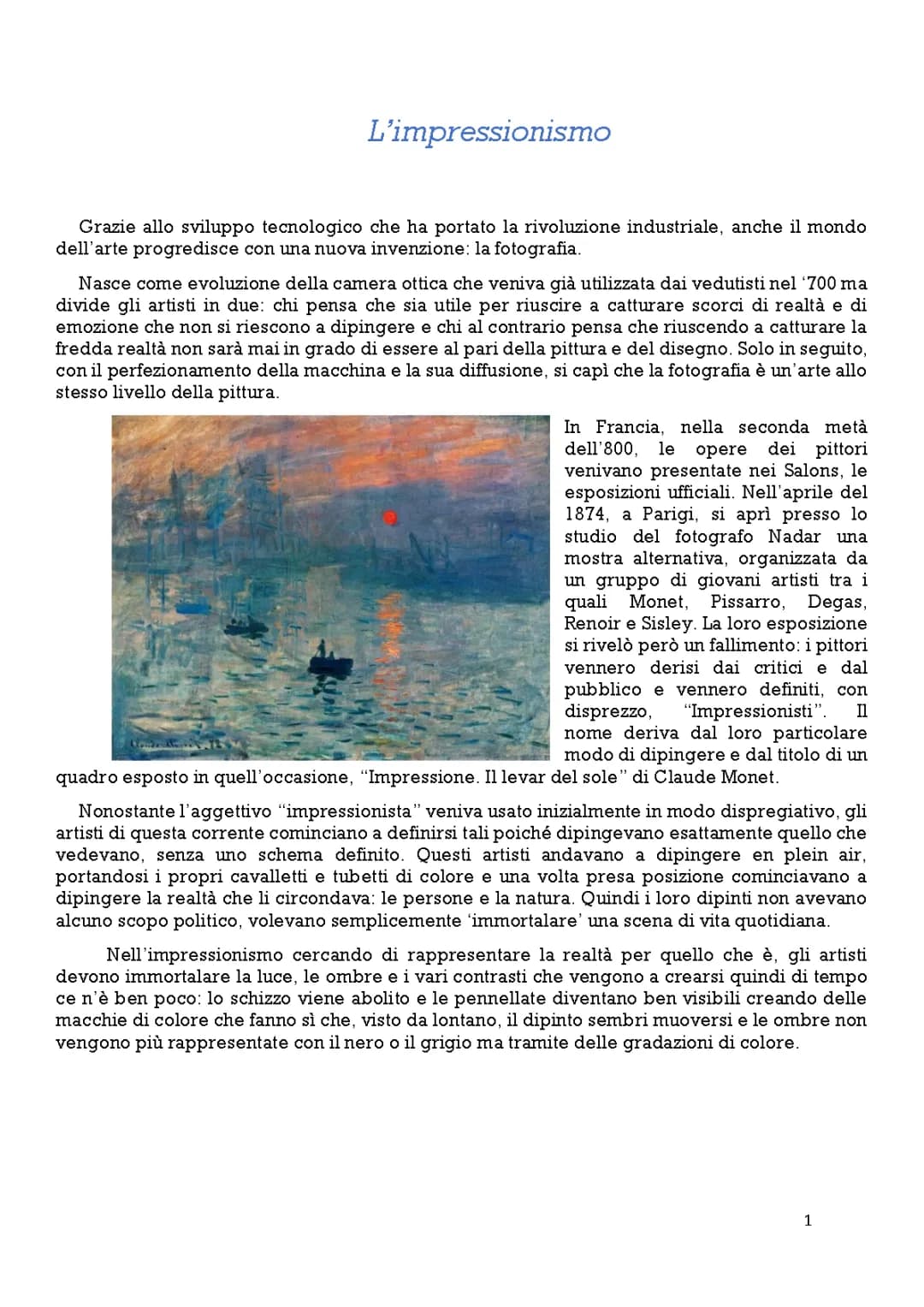 Impressionismo e Post-Impressionismo
