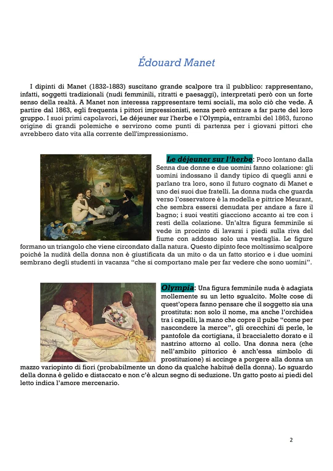 L'impressionismo
Grazie allo sviluppo tecnologico che ha portato la rivoluzione industriale, anche il mondo
dell'arte progredisce con una nu
