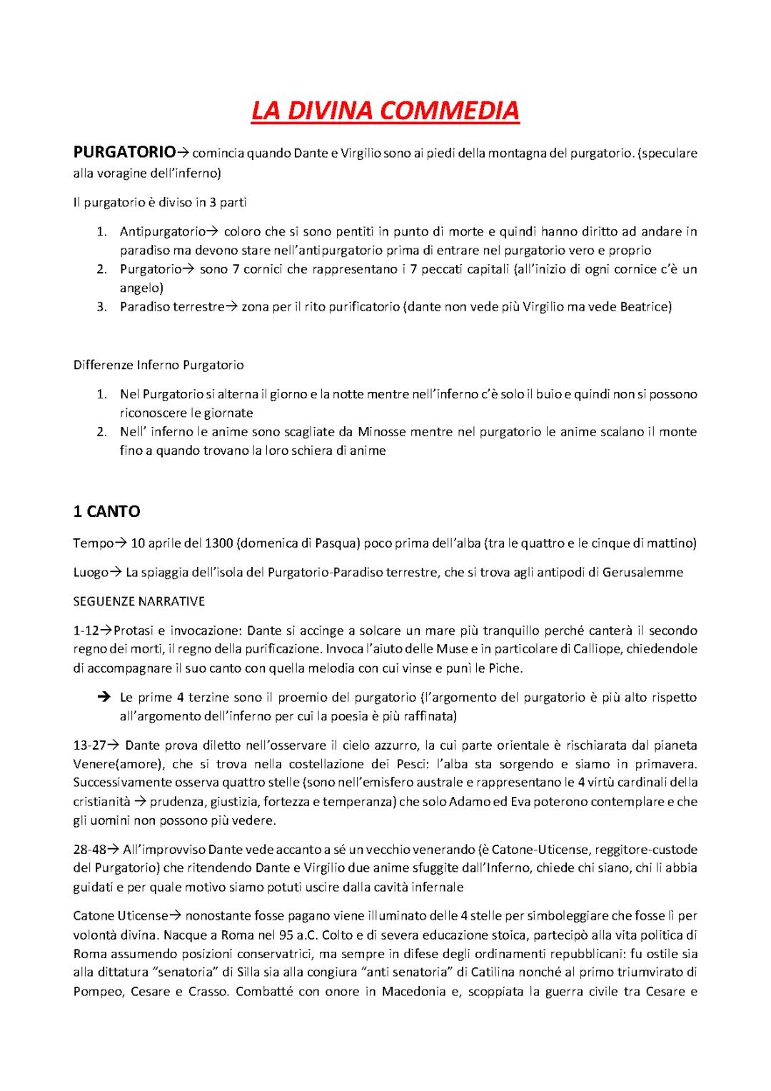 Il purgatorio (canti 1-2-3-5)