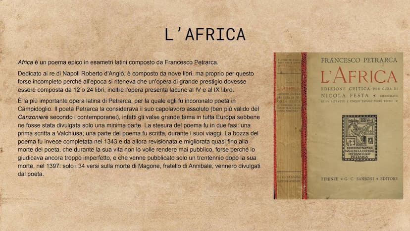 PETRARCA Nascita
Petrarca nasce ad Arezzo, dopo
che i suoi genitori erano stati
esiliati da Firenze
1304
1327
LINEA DEL TEMPO
Incontro con L