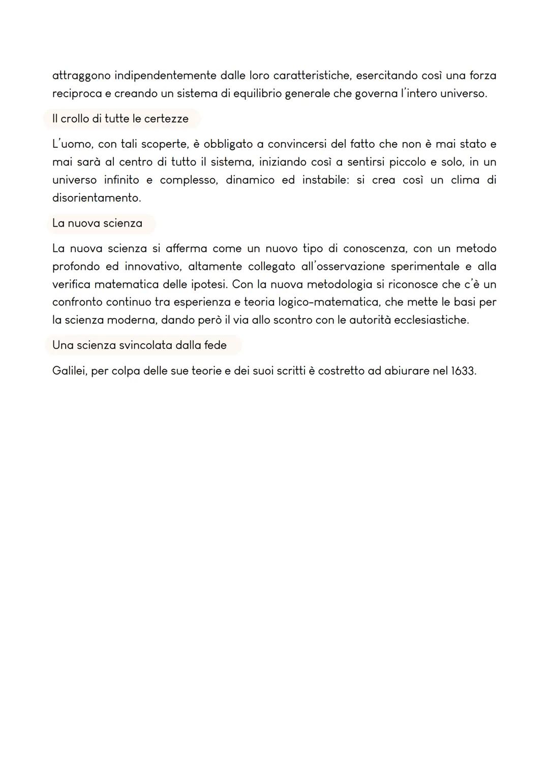 L'ETÀ DEL BAROCCO
LA NASCITA DELLA SCIENZA MODERNA
Sviluppo di un nuovo metodo scientifico
Nel XVII secolo nasce la scienza moderna, con una