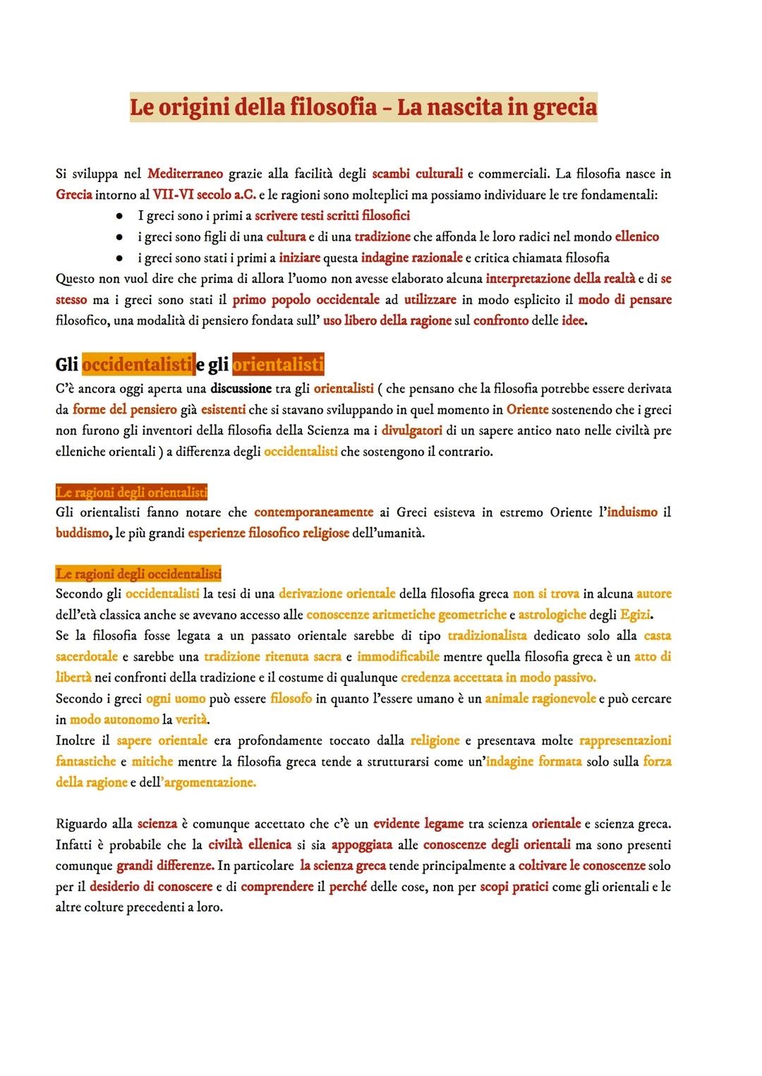Le origini della filosofia - La nascita in grecia
Si sviluppa nel Mediterraneo grazie alla facilità degli scambi culturali e commerciali. La