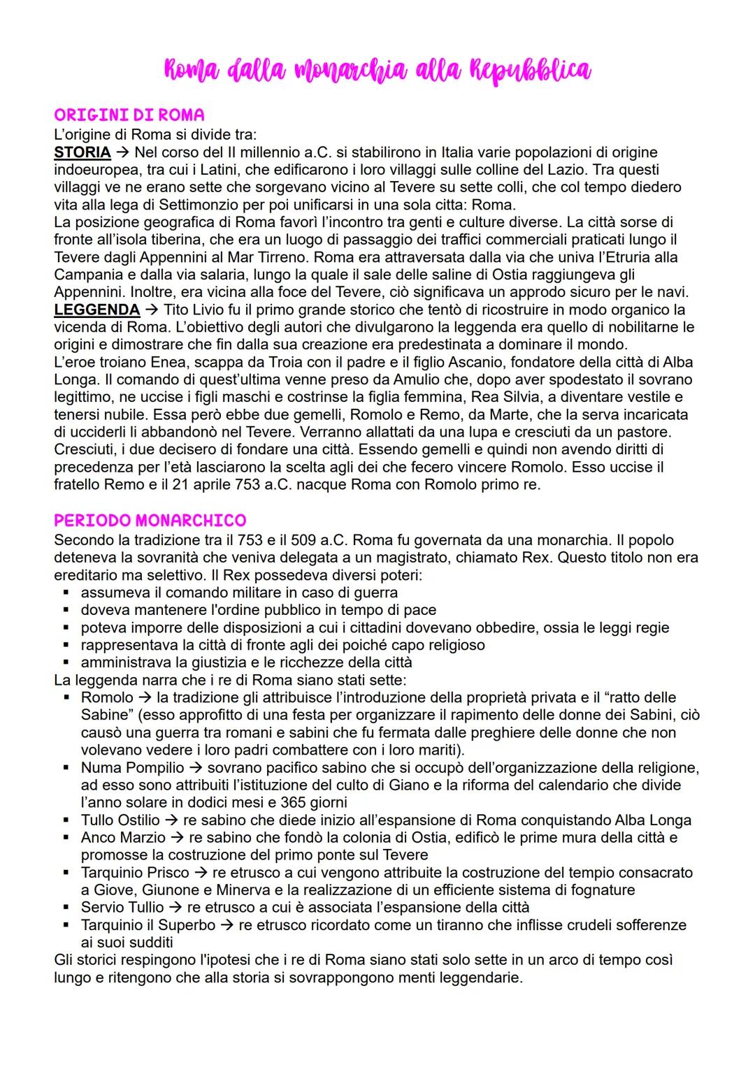 ORIGINI DI ROMA
L'origine di Roma si divide tra:
STORIA → Nel corso del II millennio a.C. si stabilirono in Italia varie popolazioni di orig