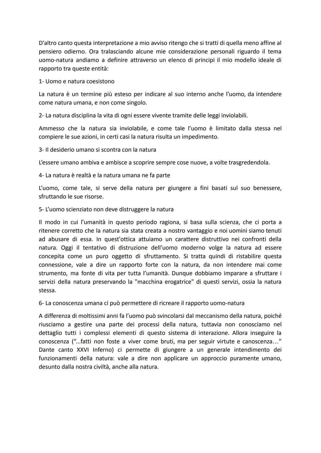 Elaborato di Educazione Civica
28/10/2022
Consegna: Partendo dalla tua riflessione sui testi proposti (La natura: soggetto vivente o
oggetto