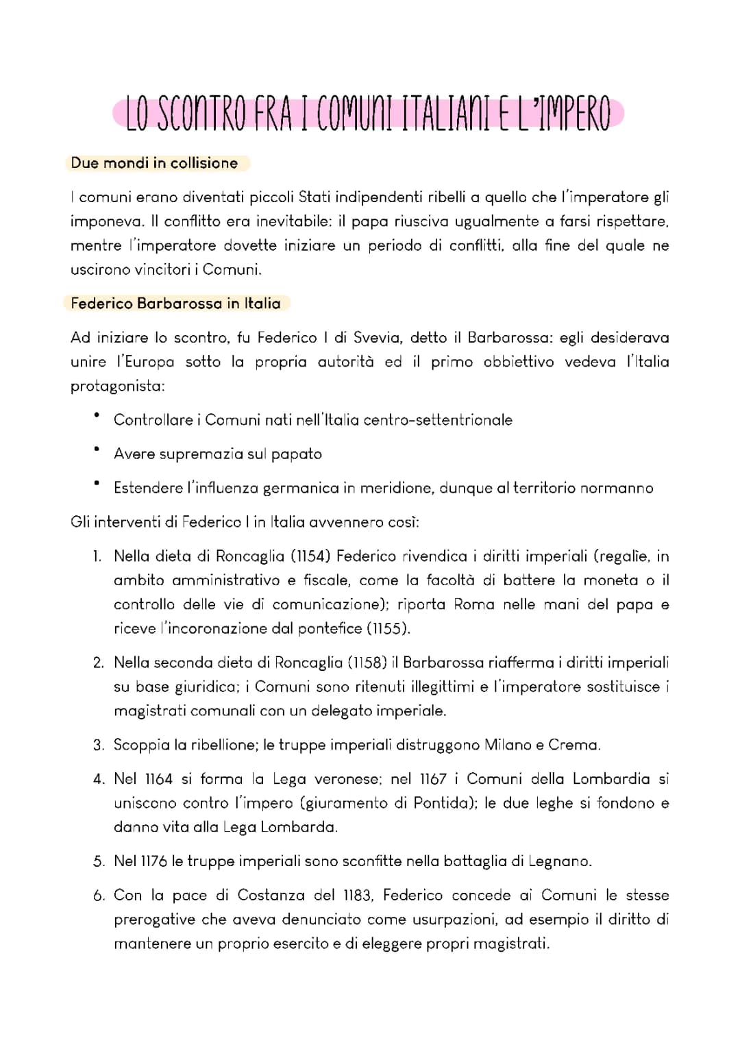lo scontro fra i comuni e l’impero e la crisi del papato