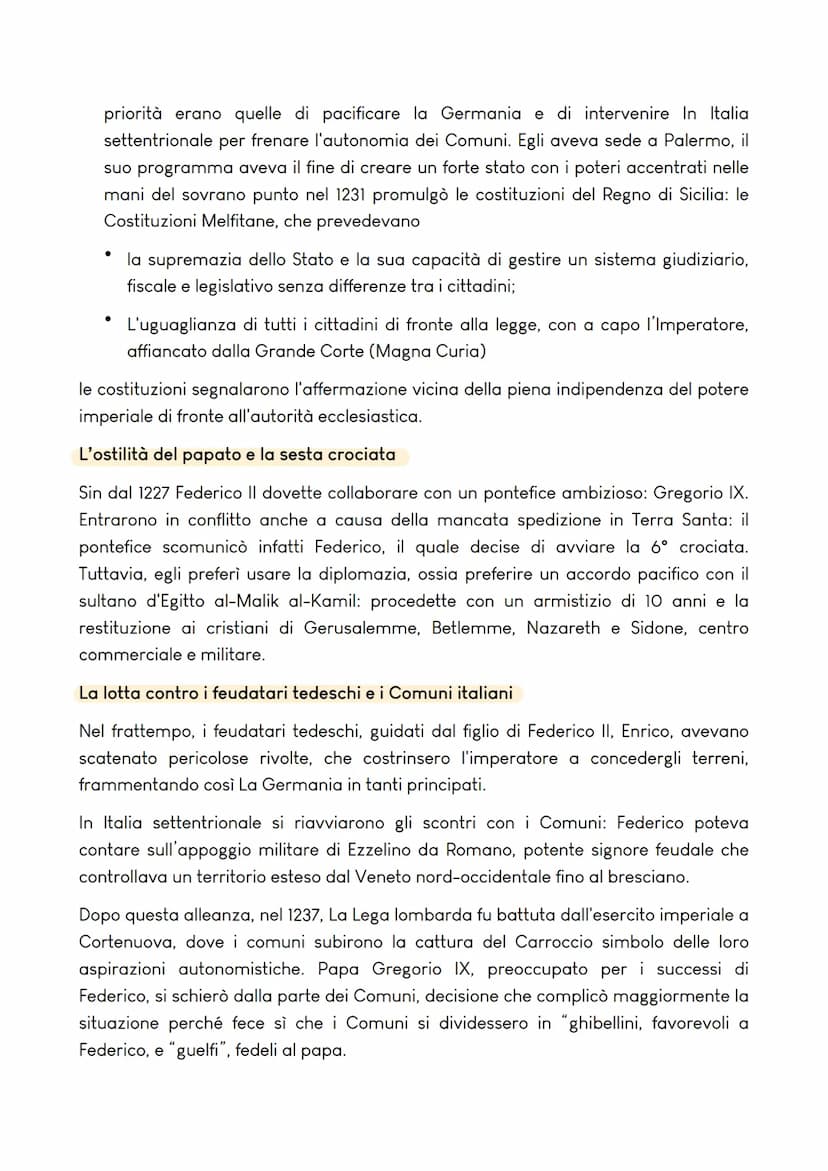 LO SCONTRO FRA I COMUNI ITALIANI E L'IMPERO
Due mondi in collisione
I comuni erano diventati piccoli Stati indipendenti ribelli a quello che
