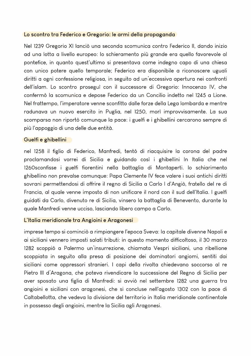 LO SCONTRO FRA I COMUNI ITALIANI E L'IMPERO
Due mondi in collisione
I comuni erano diventati piccoli Stati indipendenti ribelli a quello che