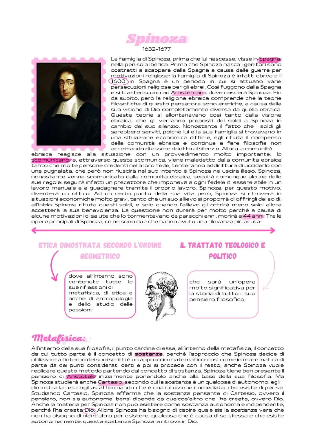 La Filosofia di Spinoza e la Sua Vita: Sostanza e Natura