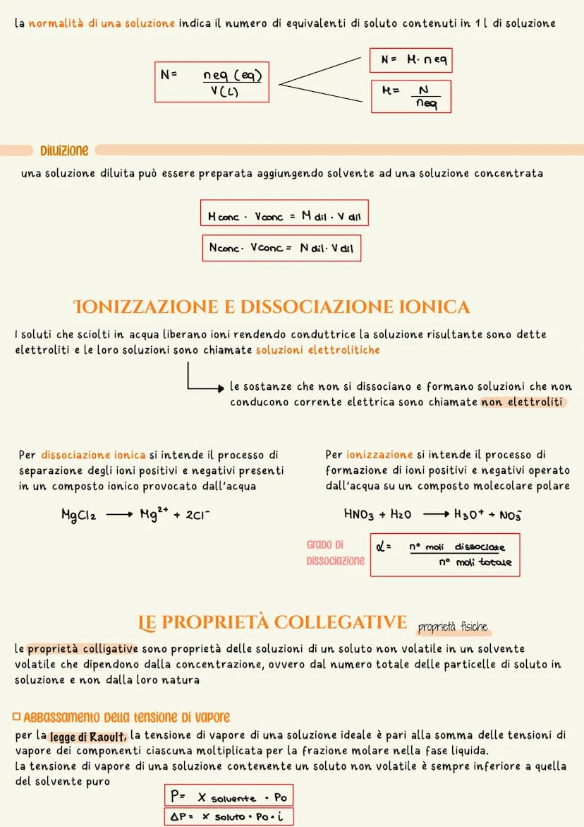 •gassose: non si fa
distinzione tra soluto e
solvente
aria
liquide: il solvente è
liquido, il soluto solido/
liquido/gassoso
Una soluzione è