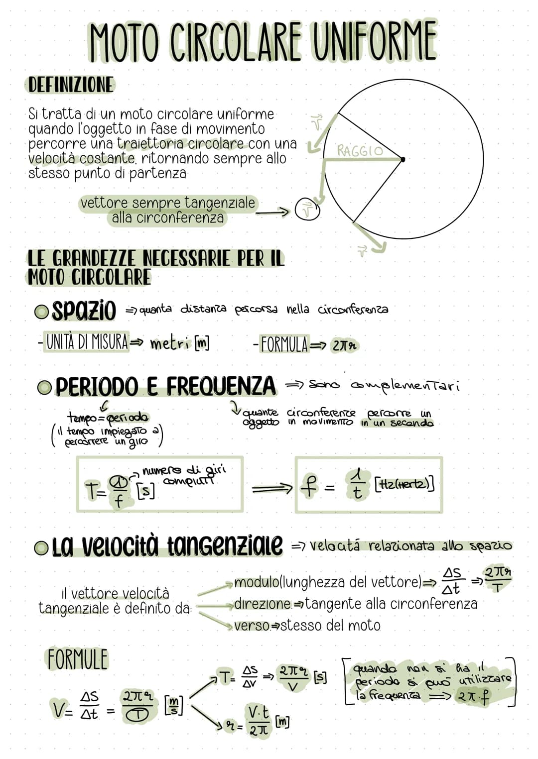 MOTO CIRCOLARE UNIFORME
DEFINIZIONE
Si tratta di un moto circolare uniforme.
quando l'oggetto in fase di movimento
percorre una traiettoria 