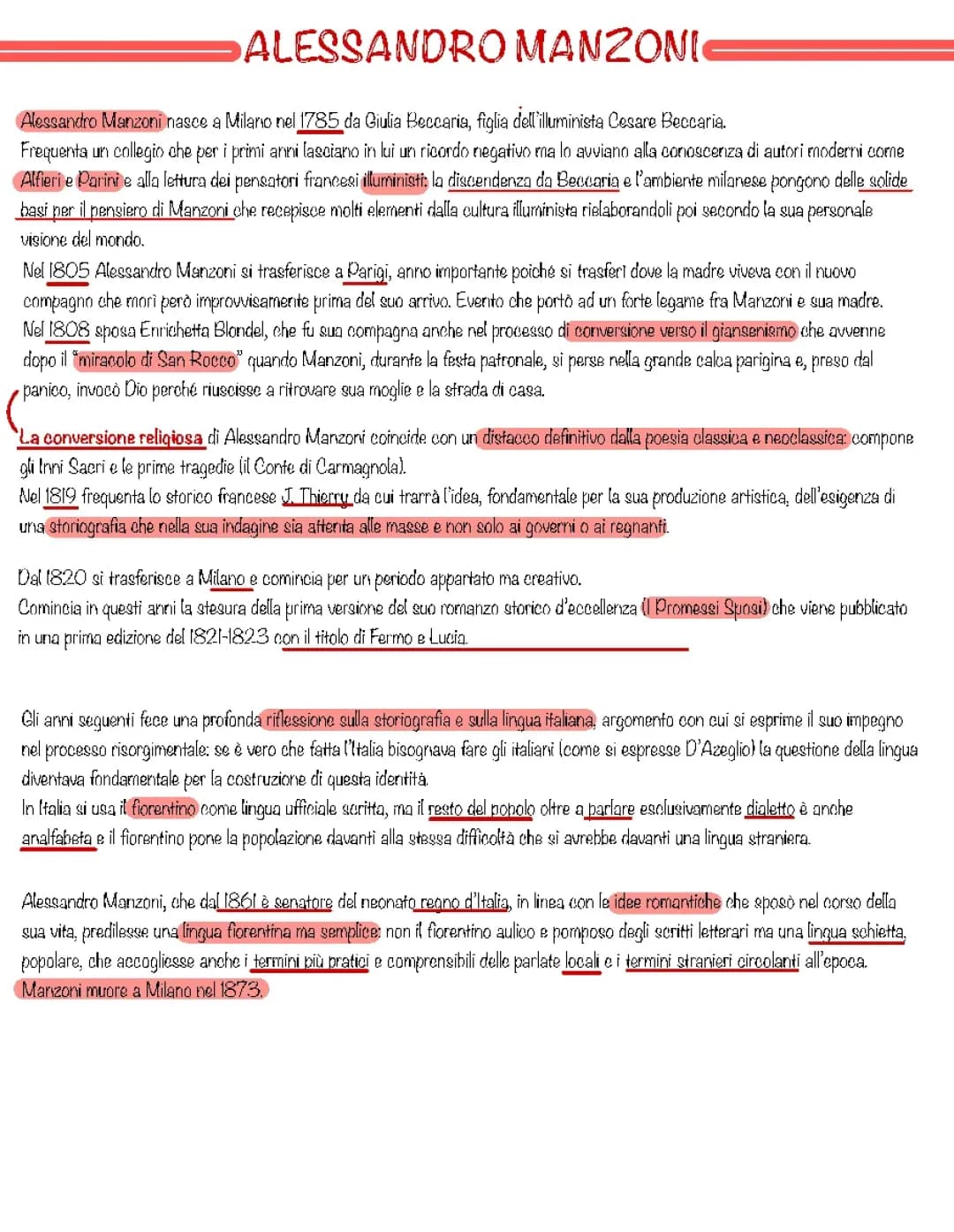 Manzoni vita e opere 