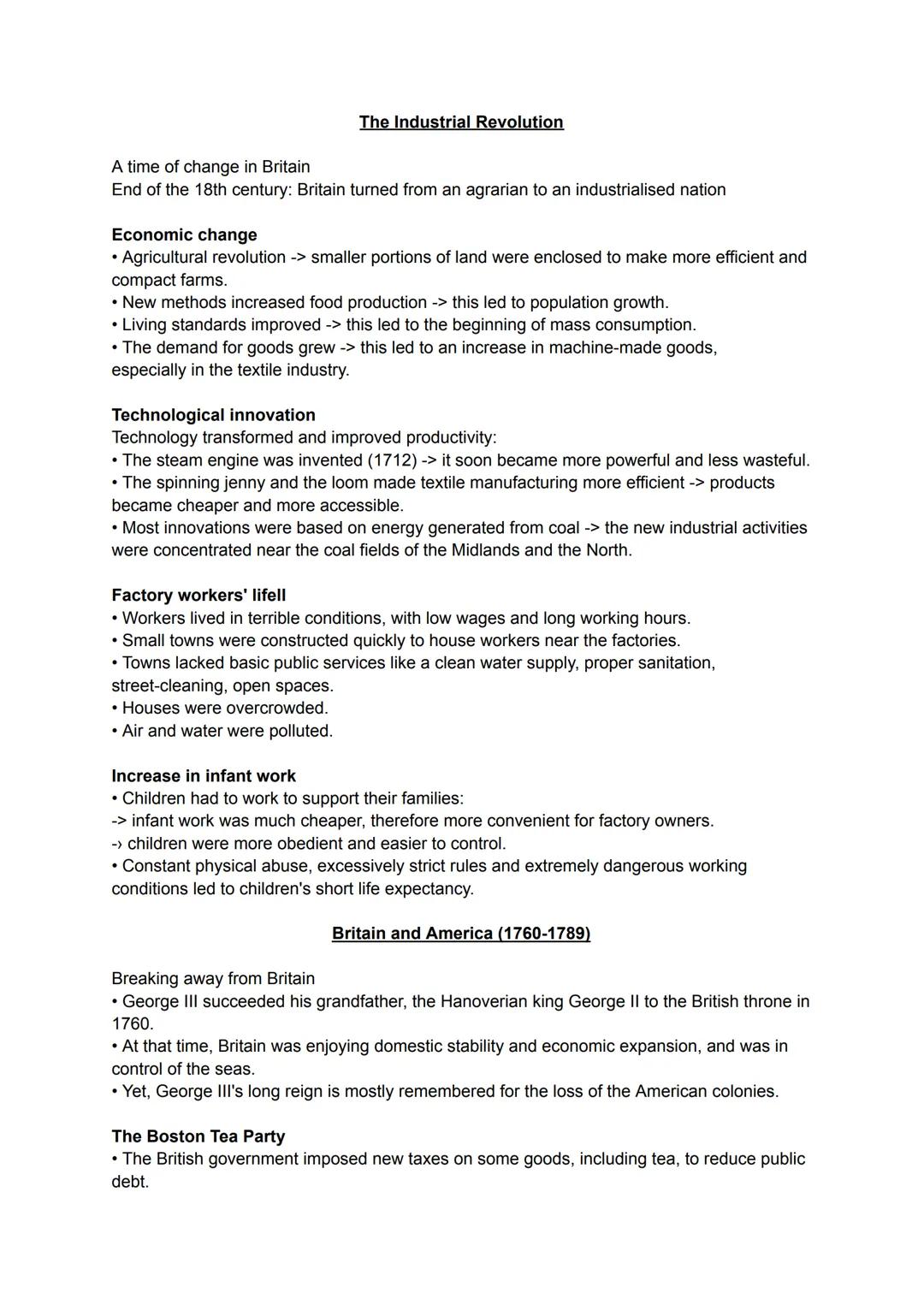 The industrial revolution 