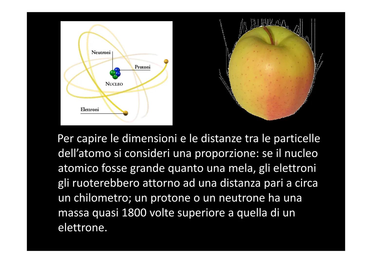 LA STRUTTURA ATOMICA L'atomo è parte più piccola di un elemento (le sue dimensioni, infatti, sono
inferiori al milionesimo di millimetro); l