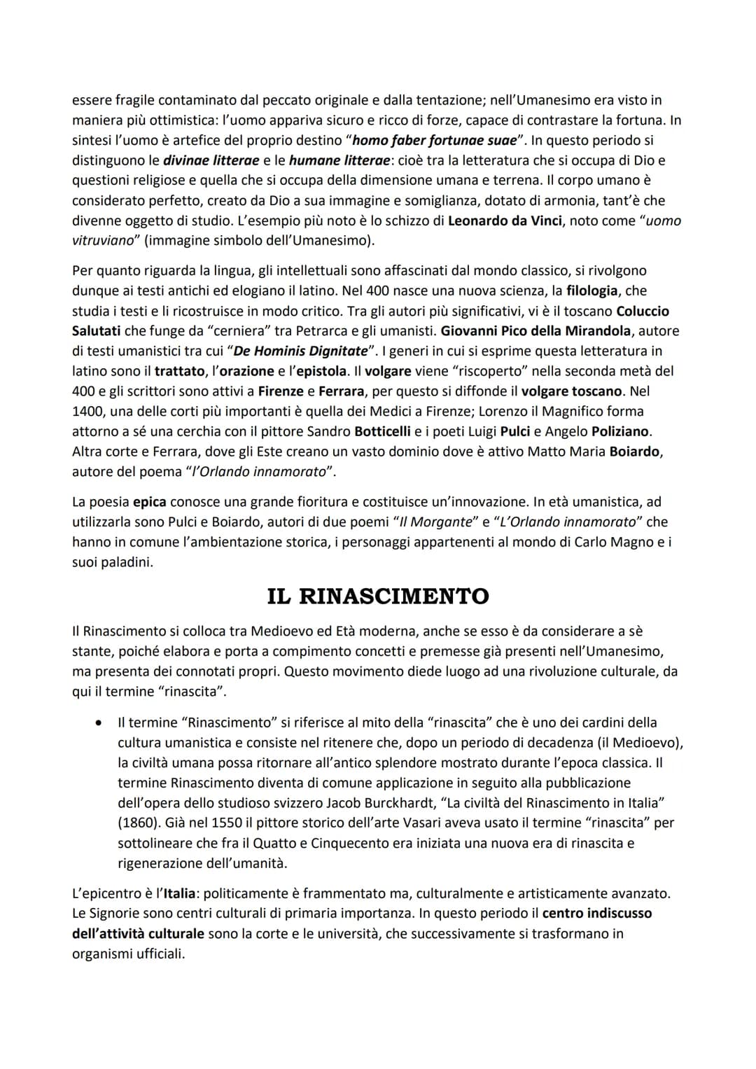 L'UMANESIMO
Tra il 1400 e il 1500, si verifica una vera e propria svolta nelle varie espressioni letterarie ed
artistiche. Ha inizio una ver