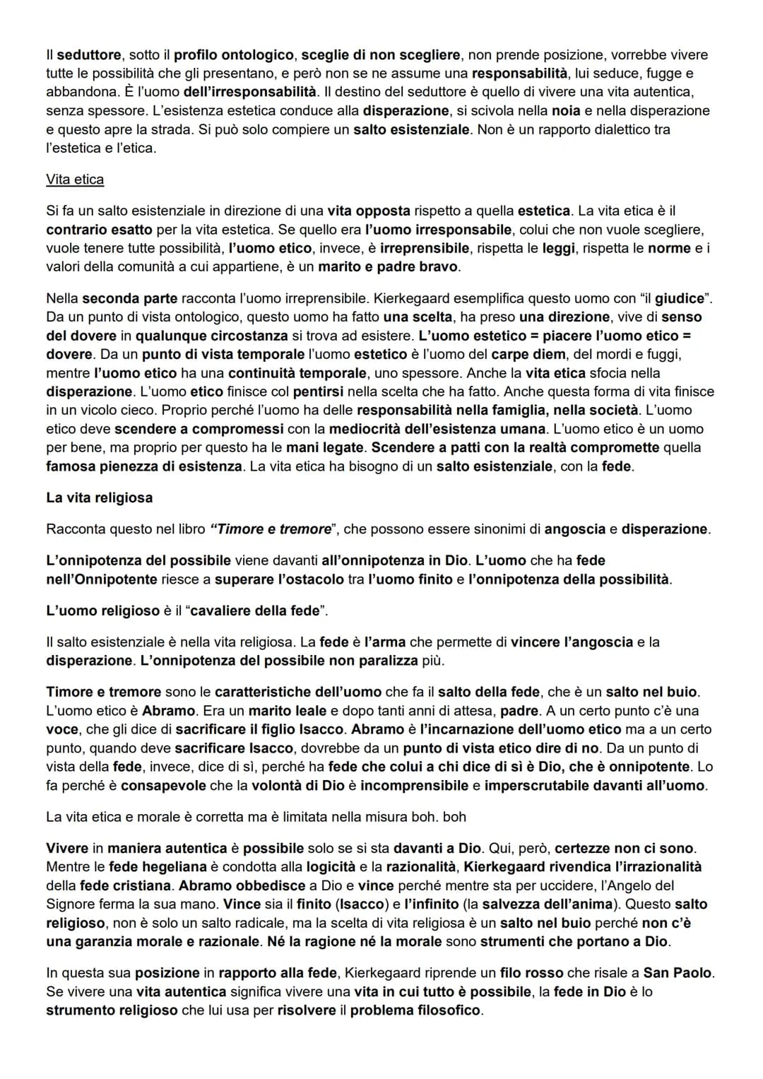 Introduzione
La vita
Kierkegaard
L'infanzia
Soren Kierkegaard, costruisce il concetto di possibilità e il concetto di fede per
opporsi al pr