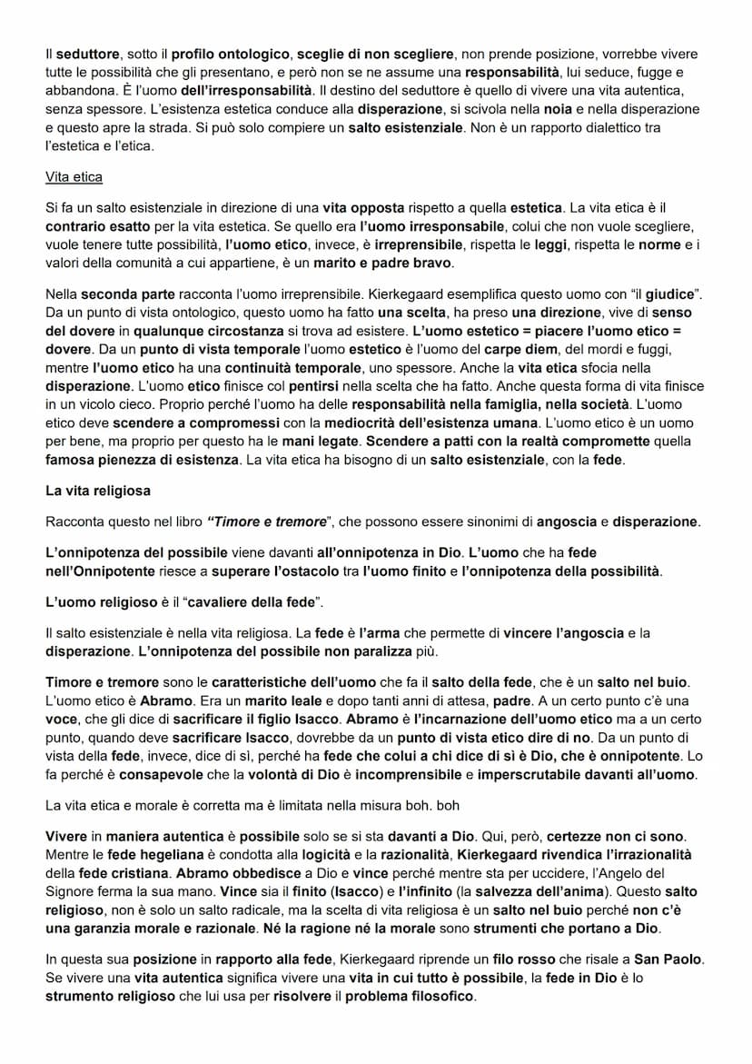 Introduzione
La vita
Kierkegaard
L'infanzia
Soren Kierkegaard, costruisce il concetto di possibilità e il concetto di fede per
opporsi al pr