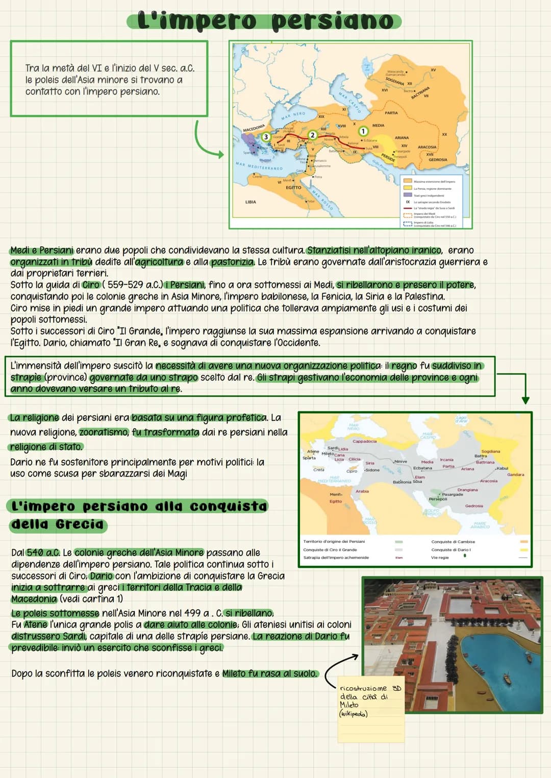 L'impero persiano
Tra la metà del VI e l'inizio del V sec. a.C.
le poleis dell'Asia minore si trovano a
contatto con l'impero persiano.
MACE