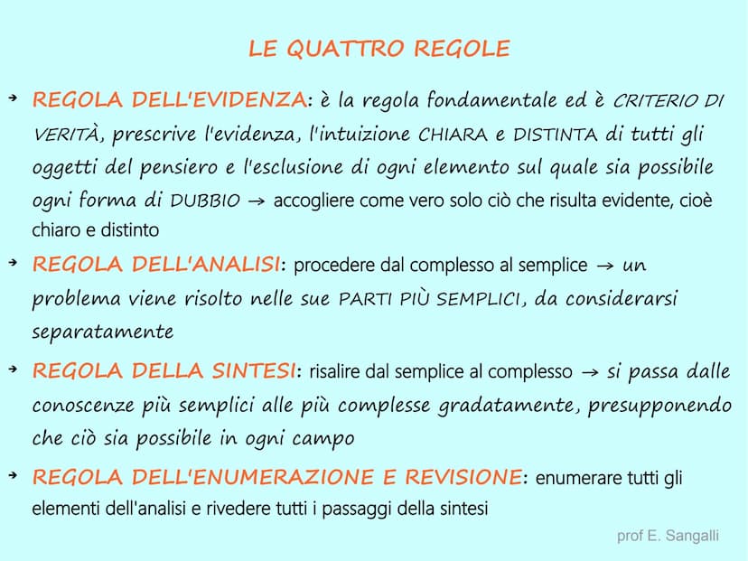 CARTESIO - René Descartes
COGITO ERGO SUM → PENSO QUINDI SONO
BIOGRAFIA
• IL METODO
●
Discorso sul metodo, 1637
Meditazioni metafisiche, 164