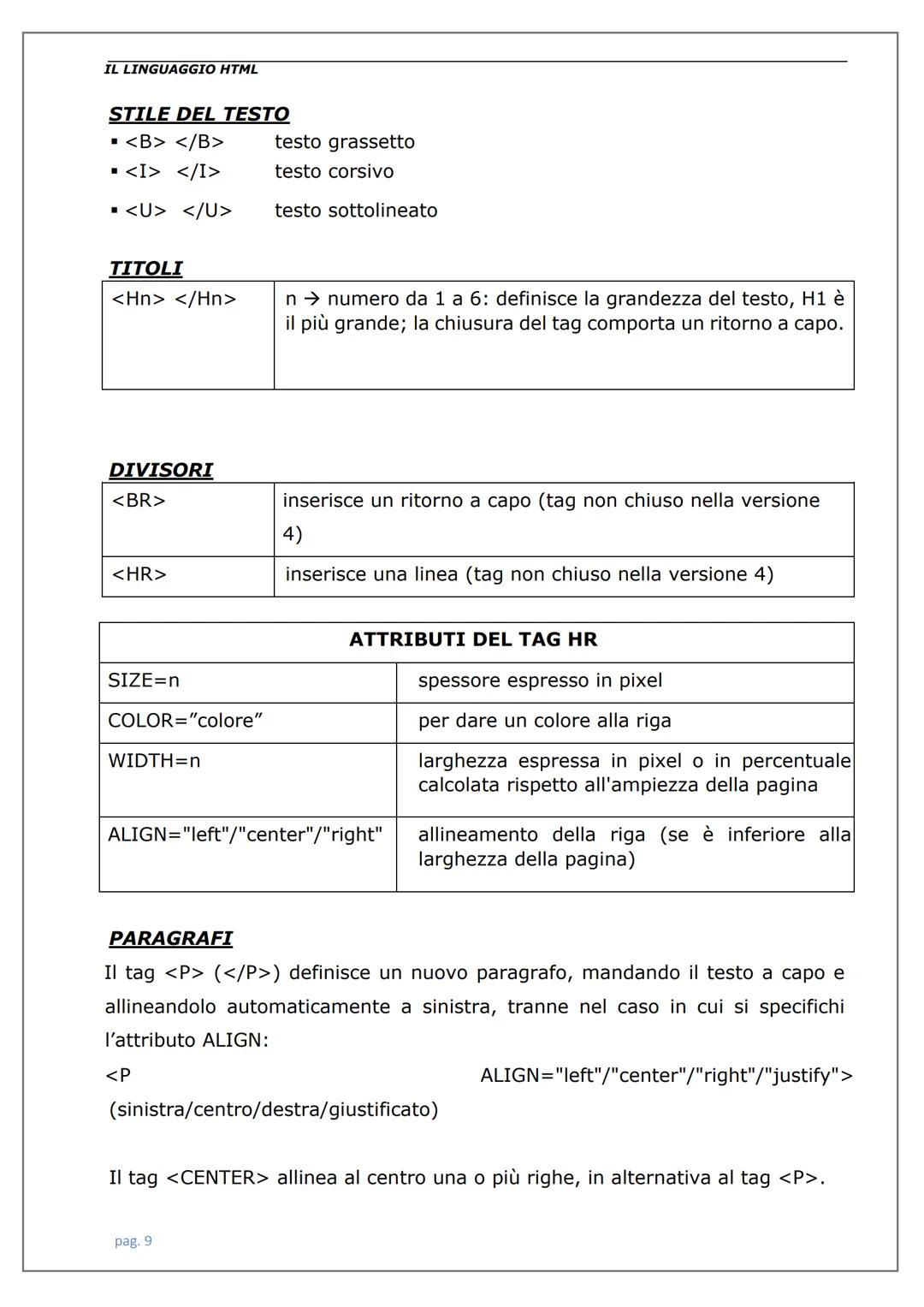 LINGUAGGIO
HTML IL LINGUAGGIO HTML
Introduzione
Il linguaggio.
Struttura di una pagina html.
Tag per la formattazione della pagina e del tes
