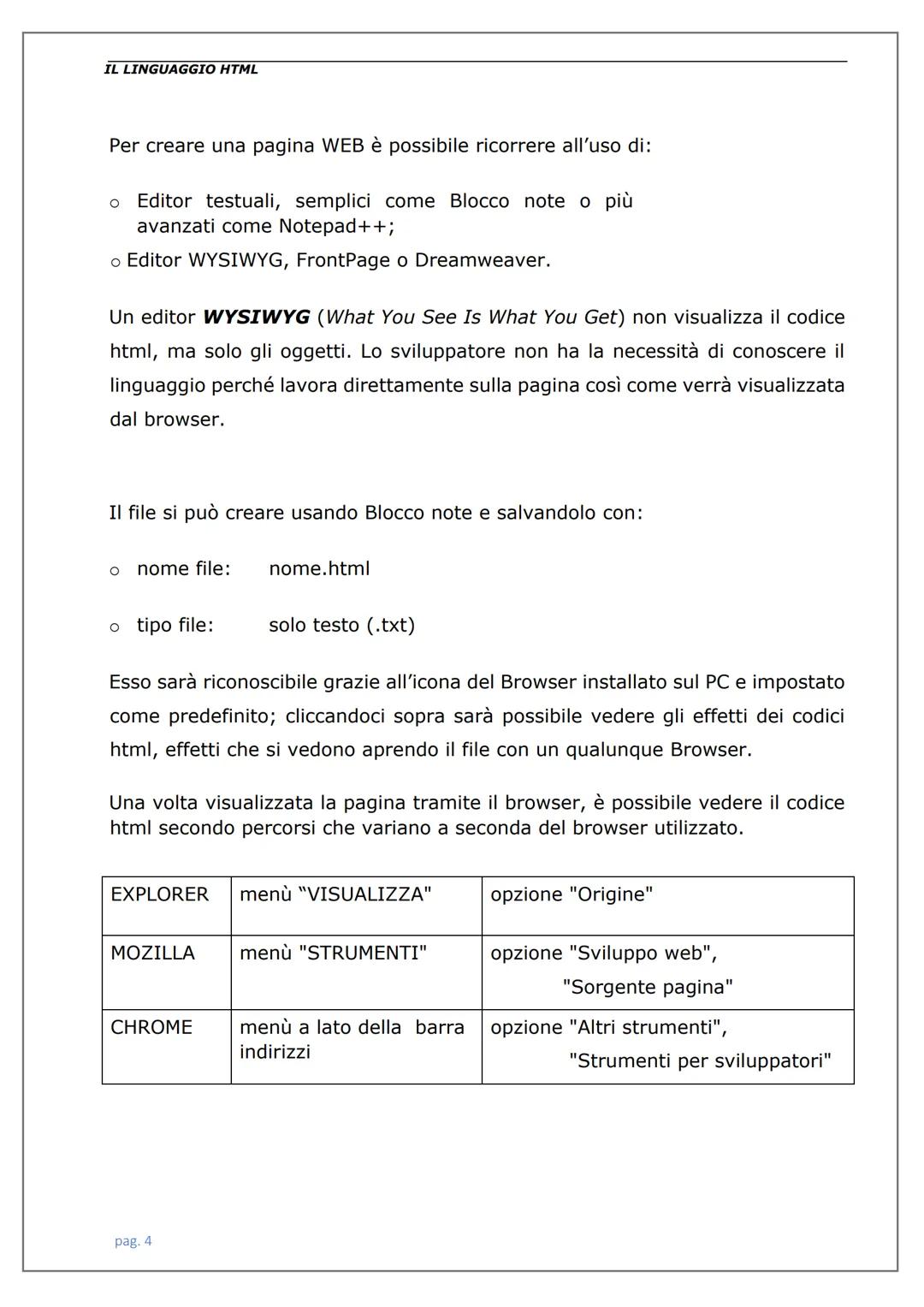 LINGUAGGIO
HTML IL LINGUAGGIO HTML
Introduzione
Il linguaggio.
Struttura di una pagina html.
Tag per la formattazione della pagina e del tes