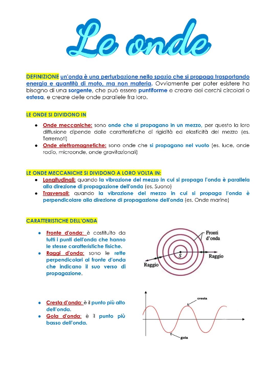 Introduzione alle onde e ai loro fenomeni
