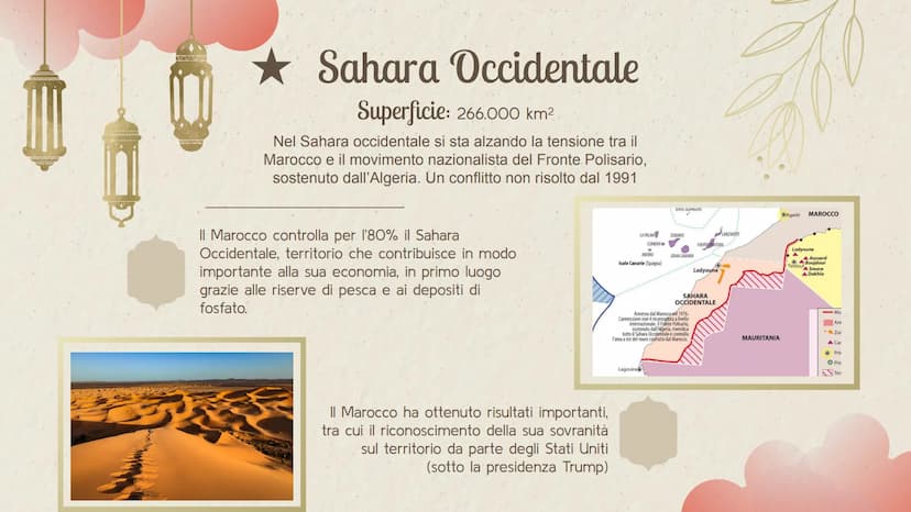 MA
* المغرب
• • •
★ Marocco ★ Sommario
Indicazioni
Territorio e Clima
Bandiera e Significato "Marocco"
Città più Importanti
Deserto del Saha