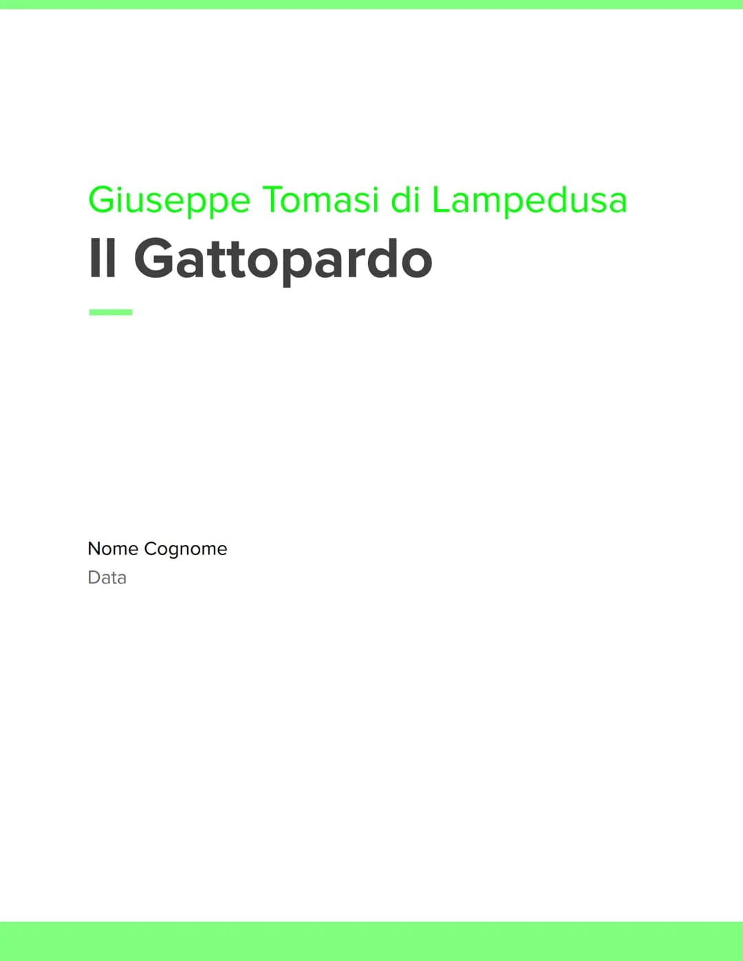 Scheda libro: Analisi e riassunto di "Il Gattopardo", Giuseppe Tomasi di Lampedusa