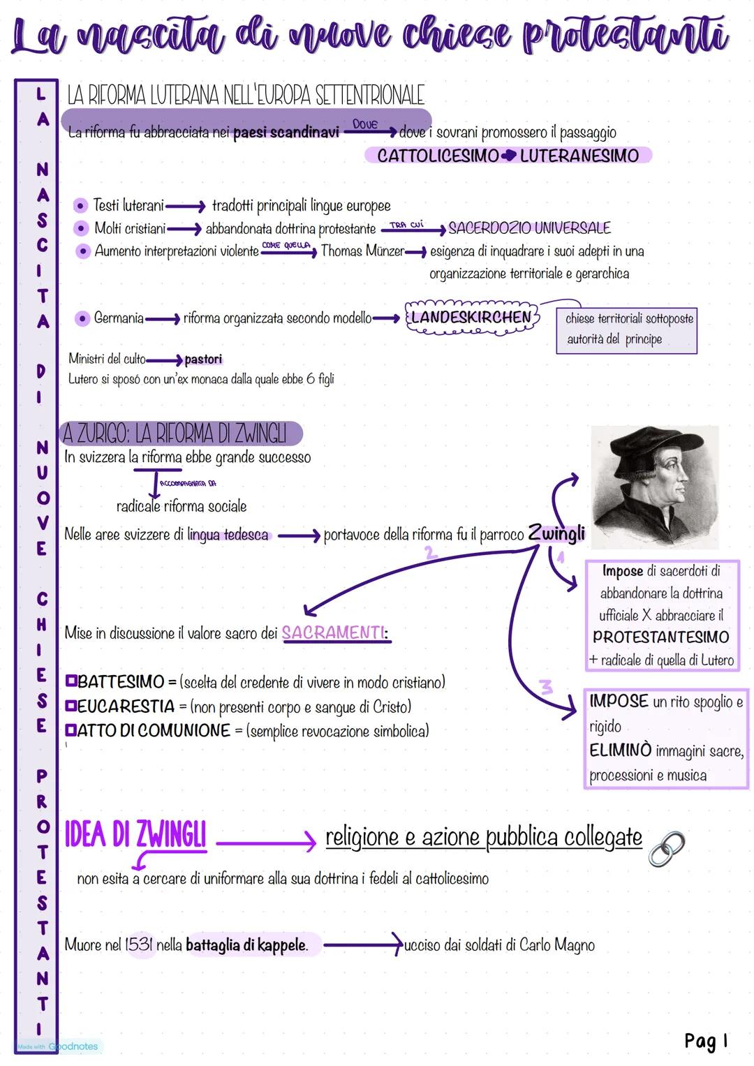 Made with Goodnotes
Unita
14 La nascita di nove chiese protestanti
LLA RIFORMA LUTERANA NELL'EUROPA SETTENTRIONALE
Dove
La riforma fu abbrac