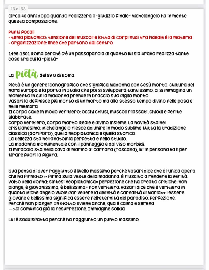 
<p>Michelangelo Buonarroti è nato nel 1475 a Caprese e è morto nel 1564, vivendo quindi a lungo. Da giovane, ha lavorato presso la bottega 