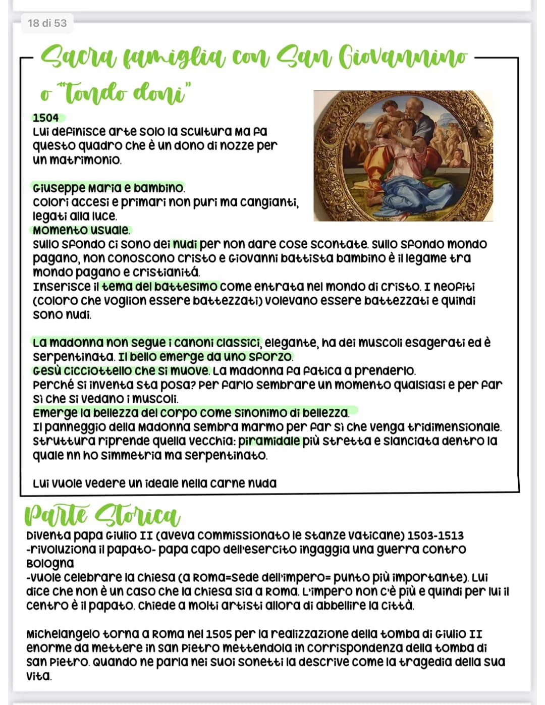 
<p>Michelangelo Buonarroti è nato nel 1475 a Caprese e è morto nel 1564, vivendo quindi a lungo. Da giovane, ha lavorato presso la bottega 
