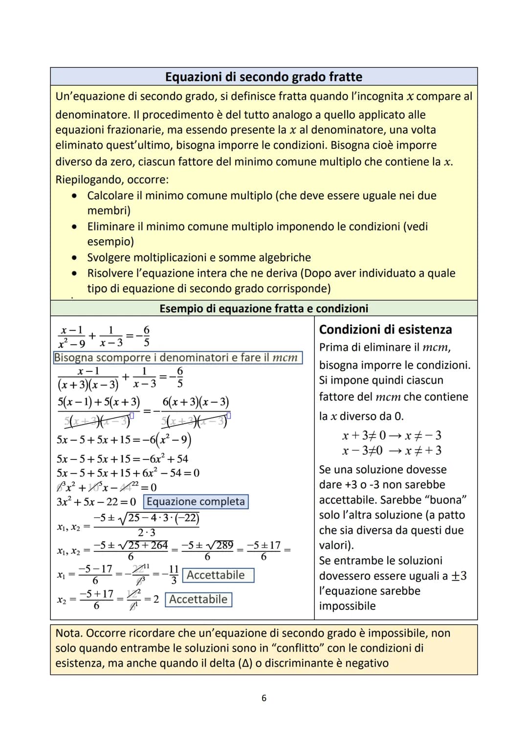 Equazioni di secondo grado
Si dice che un'equazione è di secondo grado quando il grado massimo
dell'incognita è 2.
In un'equazione di second