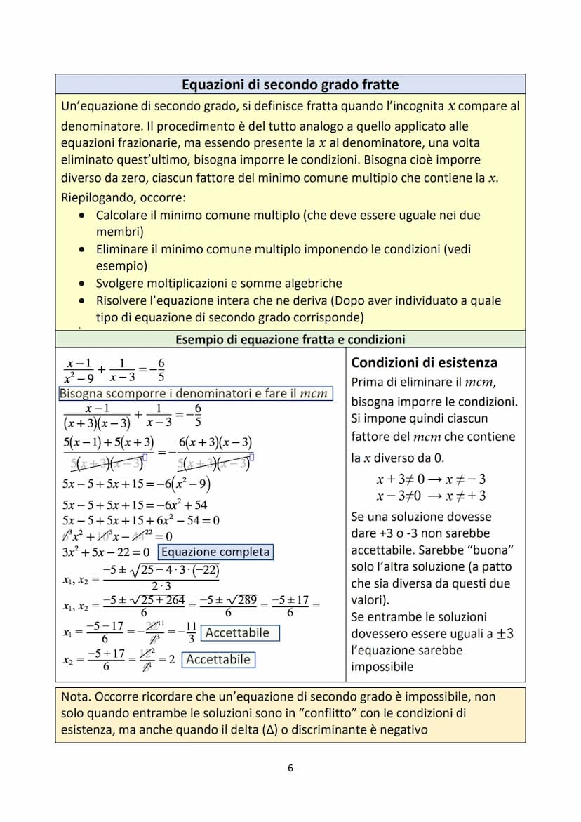 Equazioni di secondo grado
Si dice che un'equazione è di secondo grado quando il grado massimo
dell'incognita è 2.
In un'equazione di second