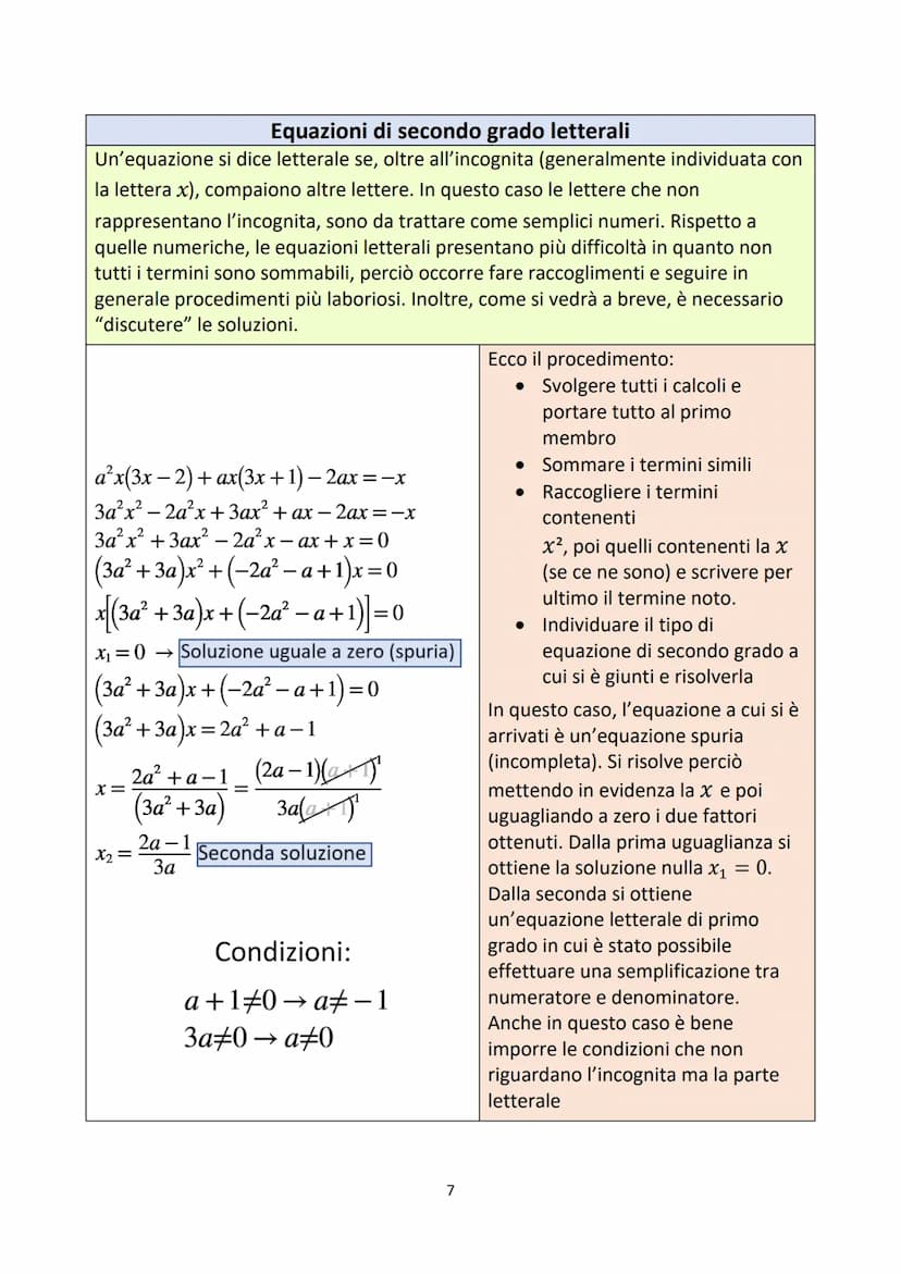 Equazioni di secondo grado
Si dice che un'equazione è di secondo grado quando il grado massimo
dell'incognita è 2.
In un'equazione di second