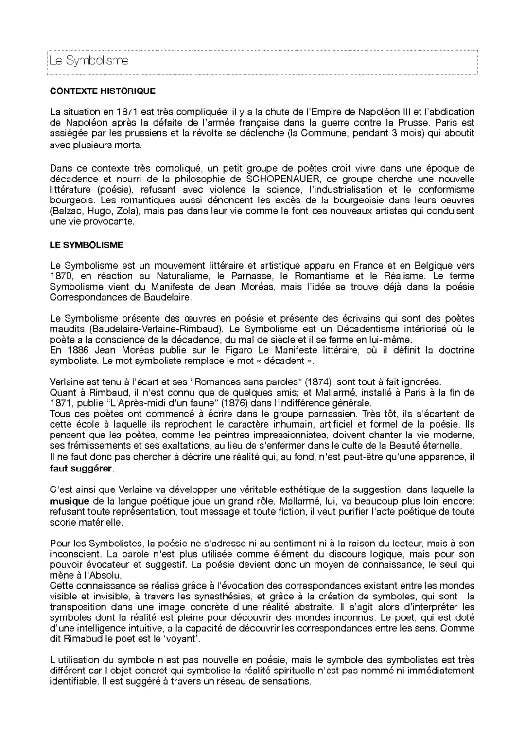 Tout Sur le Symbolisme : Résumé, Caractéristiques et Liens avec le Décadentisme