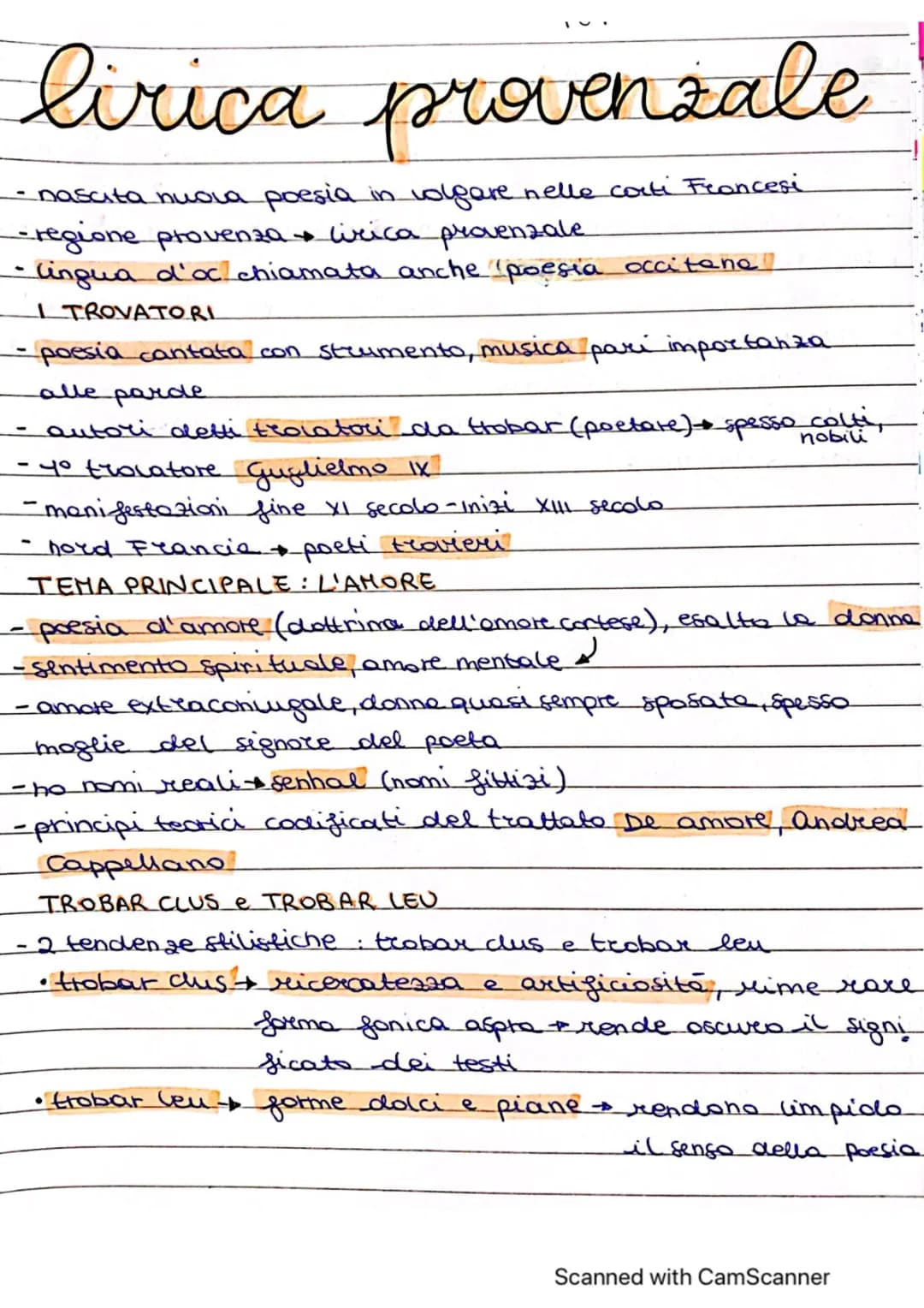 Lirica Provenzale: PDF, Autori, Periodo e Schema