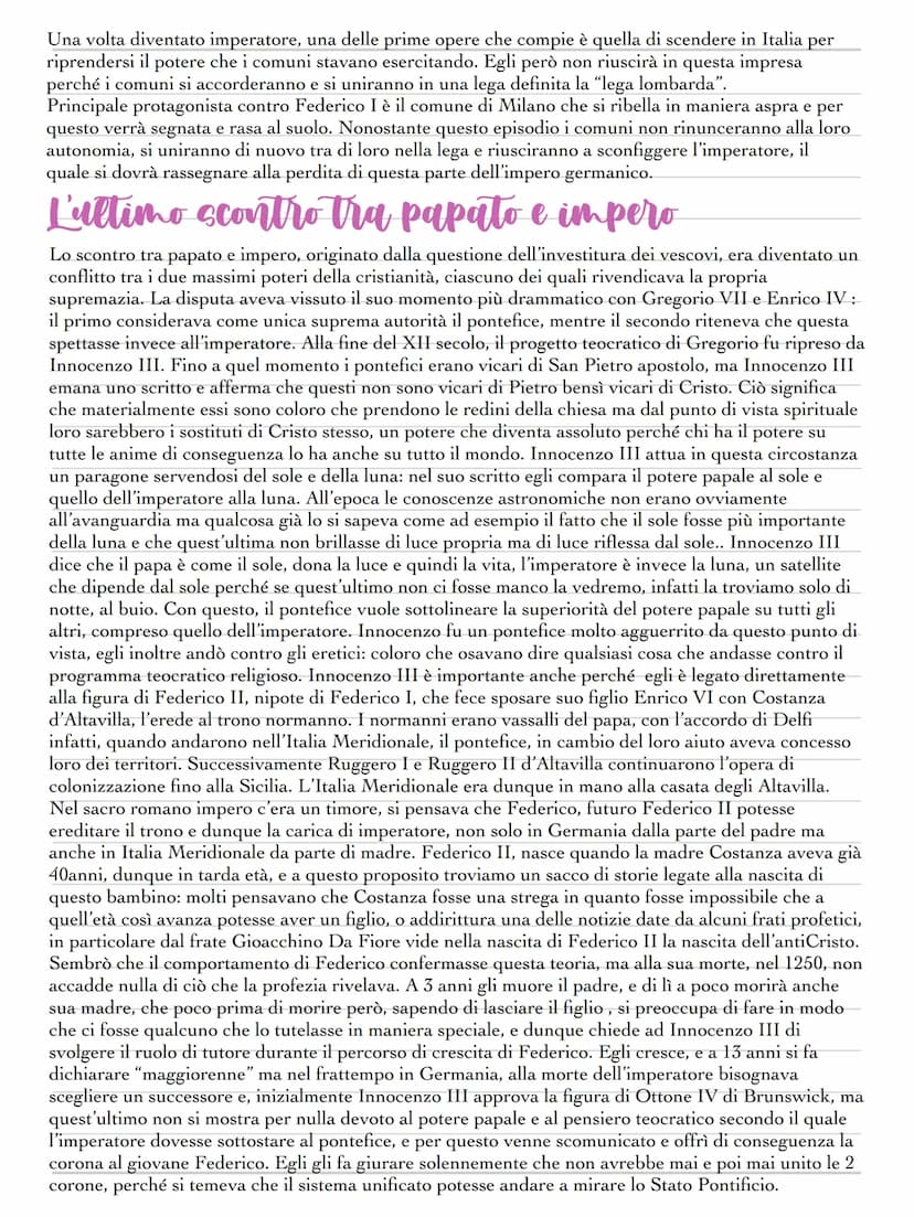 La nascita dei comuni
Dopo la morte di Carlo Magno l'Italia faceva parte di quello che era diventato il sacro romano impero
germanico, una s