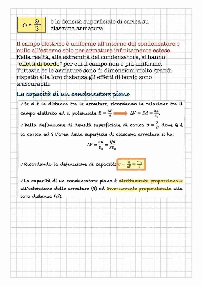 
<p>Un condensatore è un sistema costituito da due conduttori (armature) posti ad un distanza molto piccola rispetto alle loro dimensioni e 