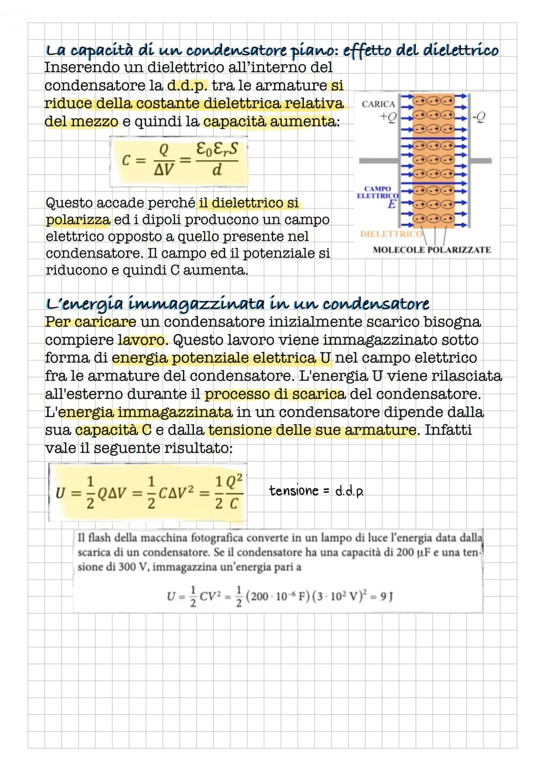 
<p>Un condensatore è un sistema costituito da due conduttori (armature) posti ad un distanza molto piccola rispetto alle loro dimensioni e 