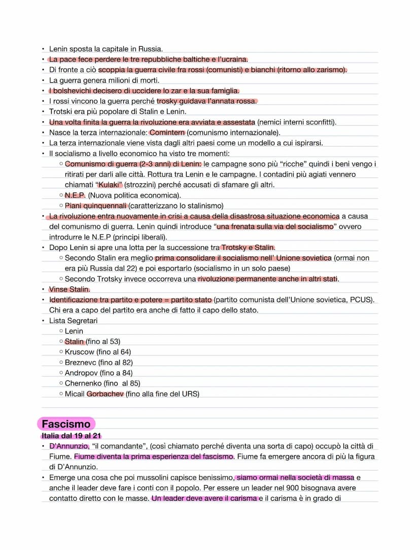 I totalitarismi
• Anni 20 e 30
Tre totalitarismi: Unione sovietica (anche oltre la seconda guerra mondiale), nazismo e fascismo
(finito con 