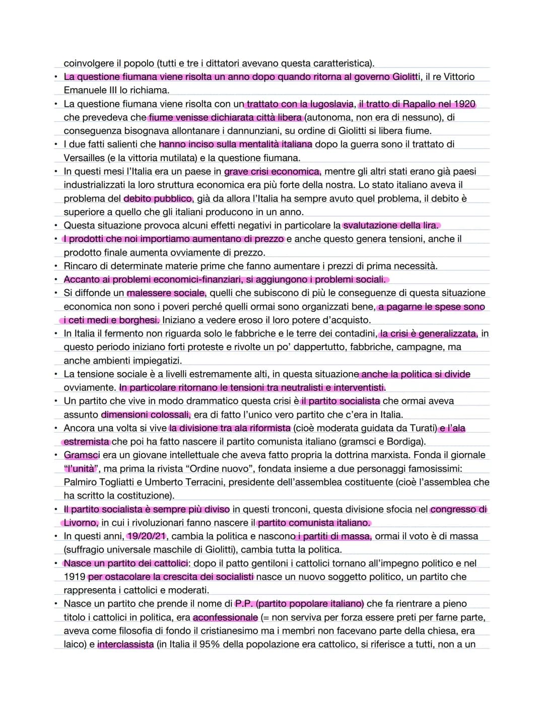 I totalitarismi
• Anni 20 e 30
Tre totalitarismi: Unione sovietica (anche oltre la seconda guerra mondiale), nazismo e fascismo
(finito con 