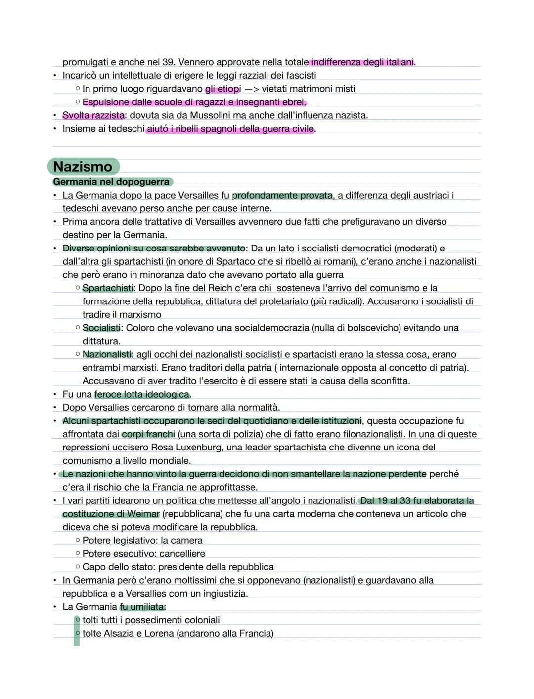 I totalitarismi
• Anni 20 e 30
Tre totalitarismi: Unione sovietica (anche oltre la seconda guerra mondiale), nazismo e fascismo
(finito con 