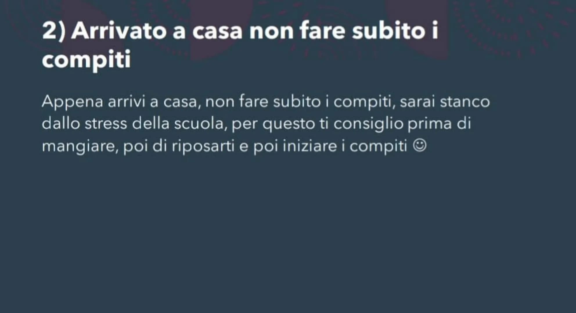 Come STUDIARE AL
MEGLIO
~by Anto 1) A scuola prendi appunti... ma a metà
<<Prendere appunti a metà» non significa scrivere meta di quello
ch
