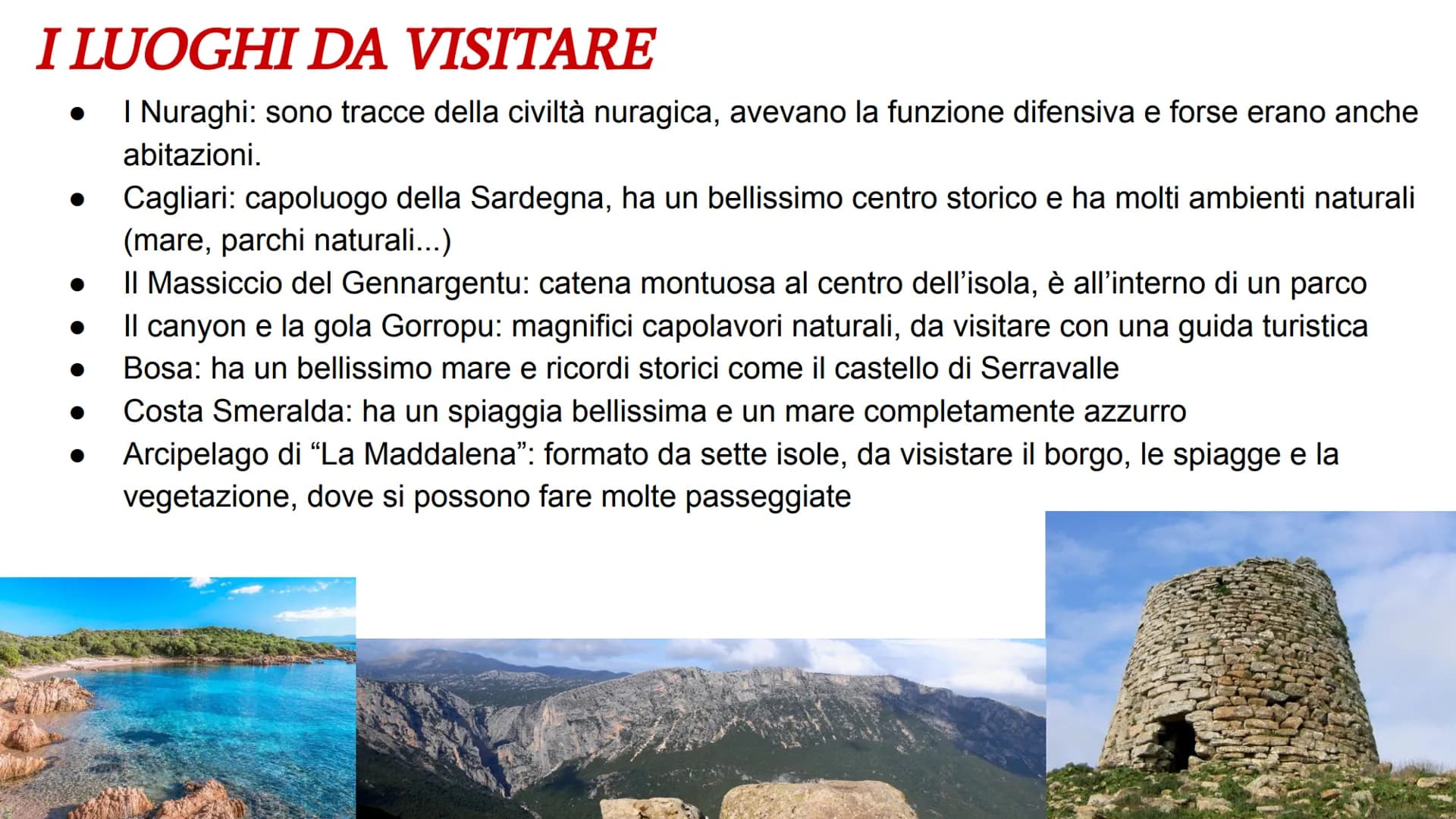 LA SARDEGNA L
Gaia Borgonovo 1C IL TERRITORIO E IL CLIMA
IL TERRITORIO:
La Sardegna è un isola a statuto speciale,
che per la maggior parte 