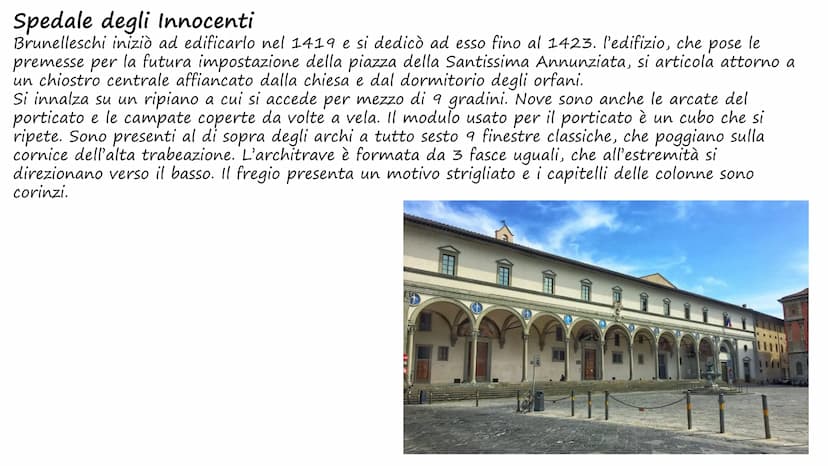 Filippo Brunelleschi
PERT La vita
Filippo Brunelleschi nasce nel 1377 da Ser Brunellesco Lippi e da Giuliana Spini. Ebbe una
formazione che 